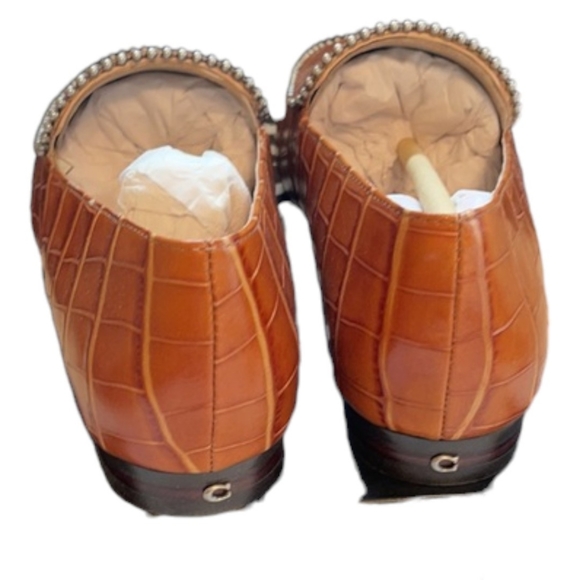 COACH- Women's Harper Croc-Embossed Bead Embellished Loafers - Picture 5 of 5